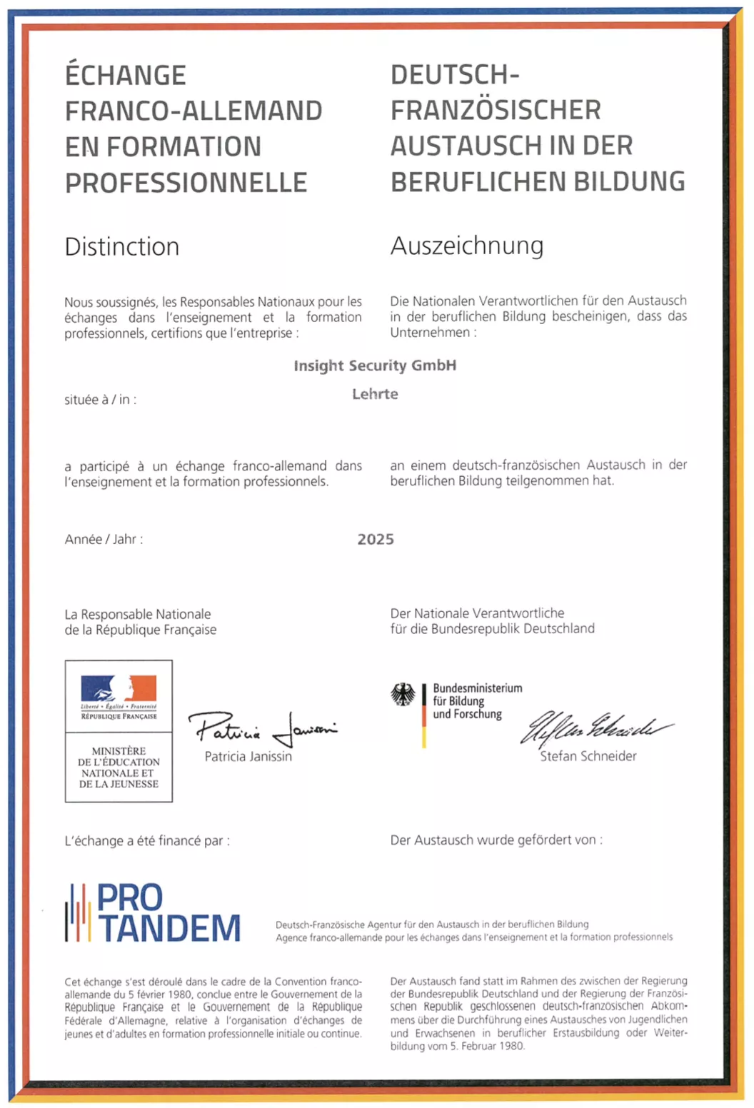 Deutsch Französischer Austausch in der Beruflichen Bildung